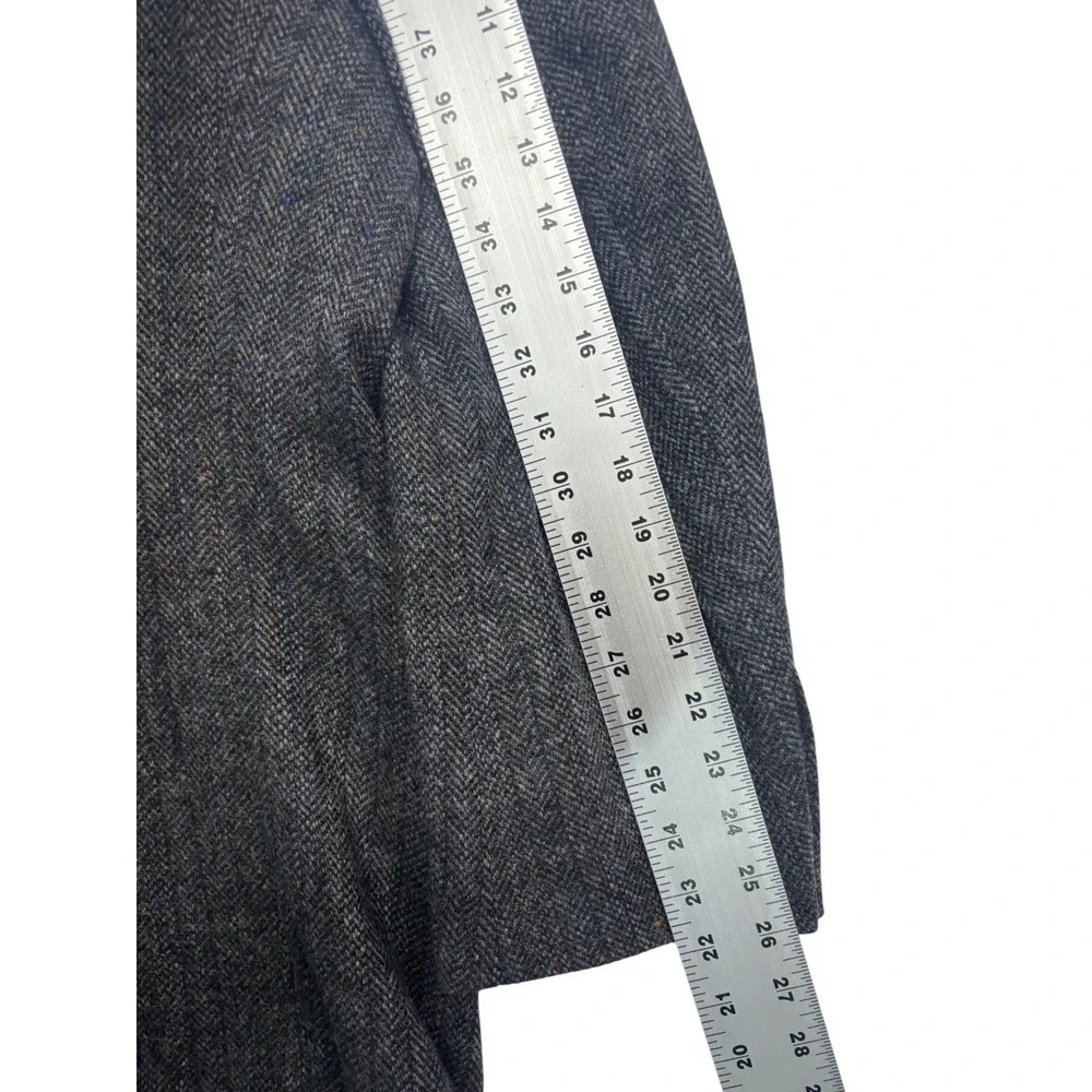 vtg Gray Herringbone Stripe Tweed 50R Blazer Jacket Sport Suit Coat Wool Mens